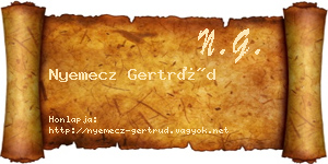 Nyemecz Gertrúd névjegykártya